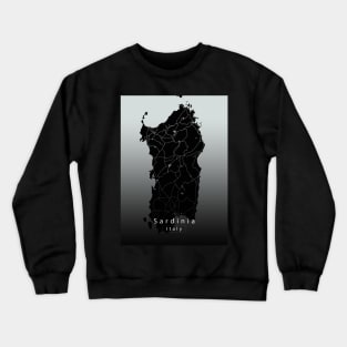 Sardinia Italy Island Map dark Crewneck Sweatshirt